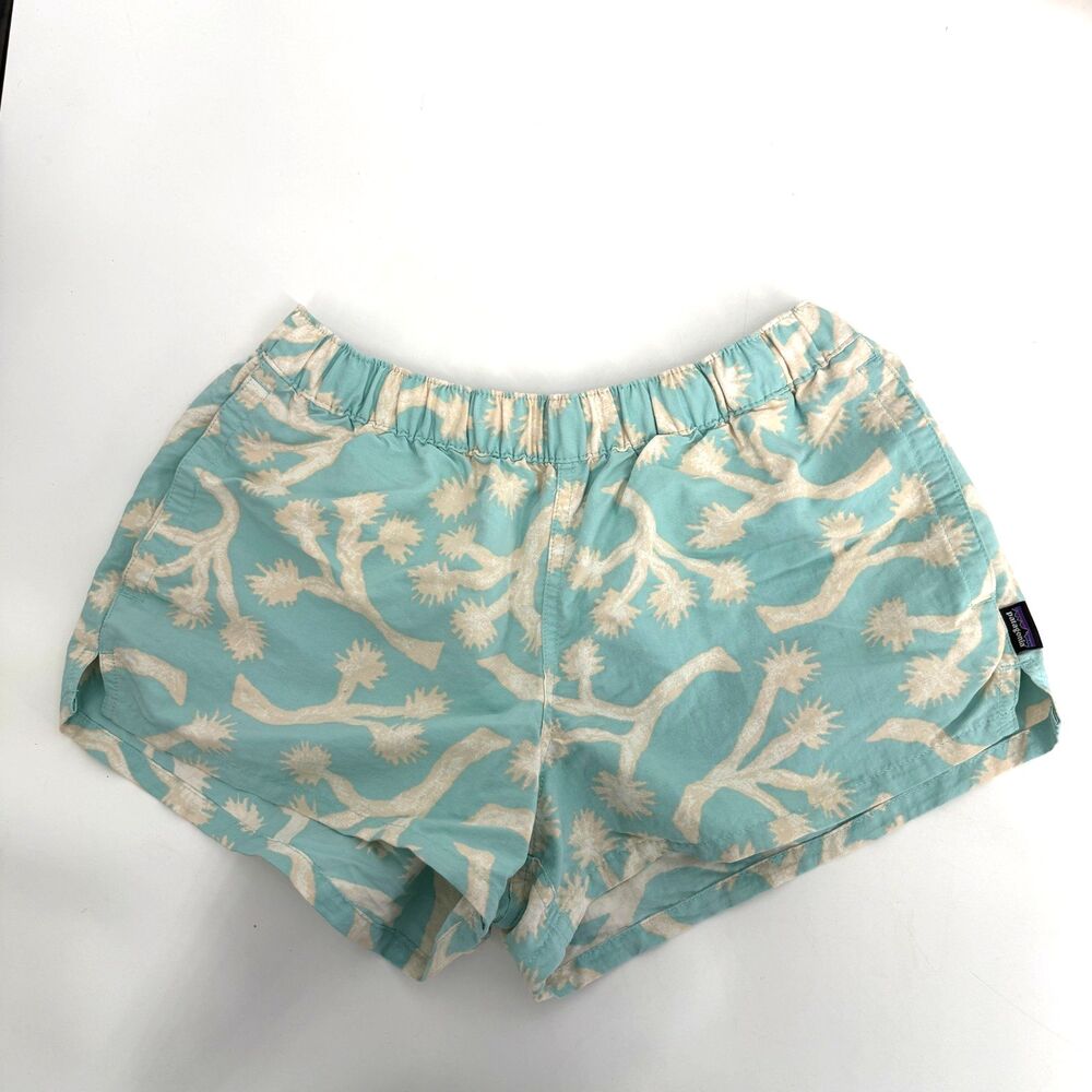 Patagonia Womens Barely Baggies Shorts Blue Joshua Tree Print Size S Hike 57043